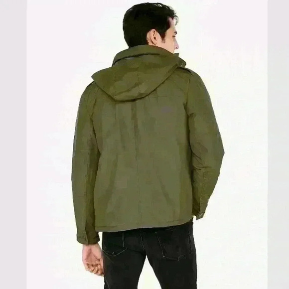 Express Men's Olive Green Nylon Five Pocket Jacket - Picture 3 of 4